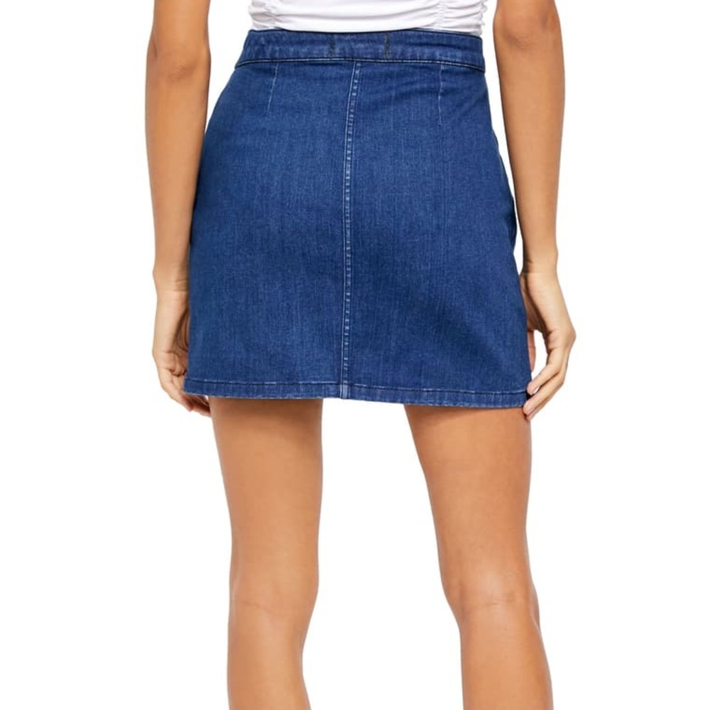 Free People notched denim mini NWT - Picture 2 of 7